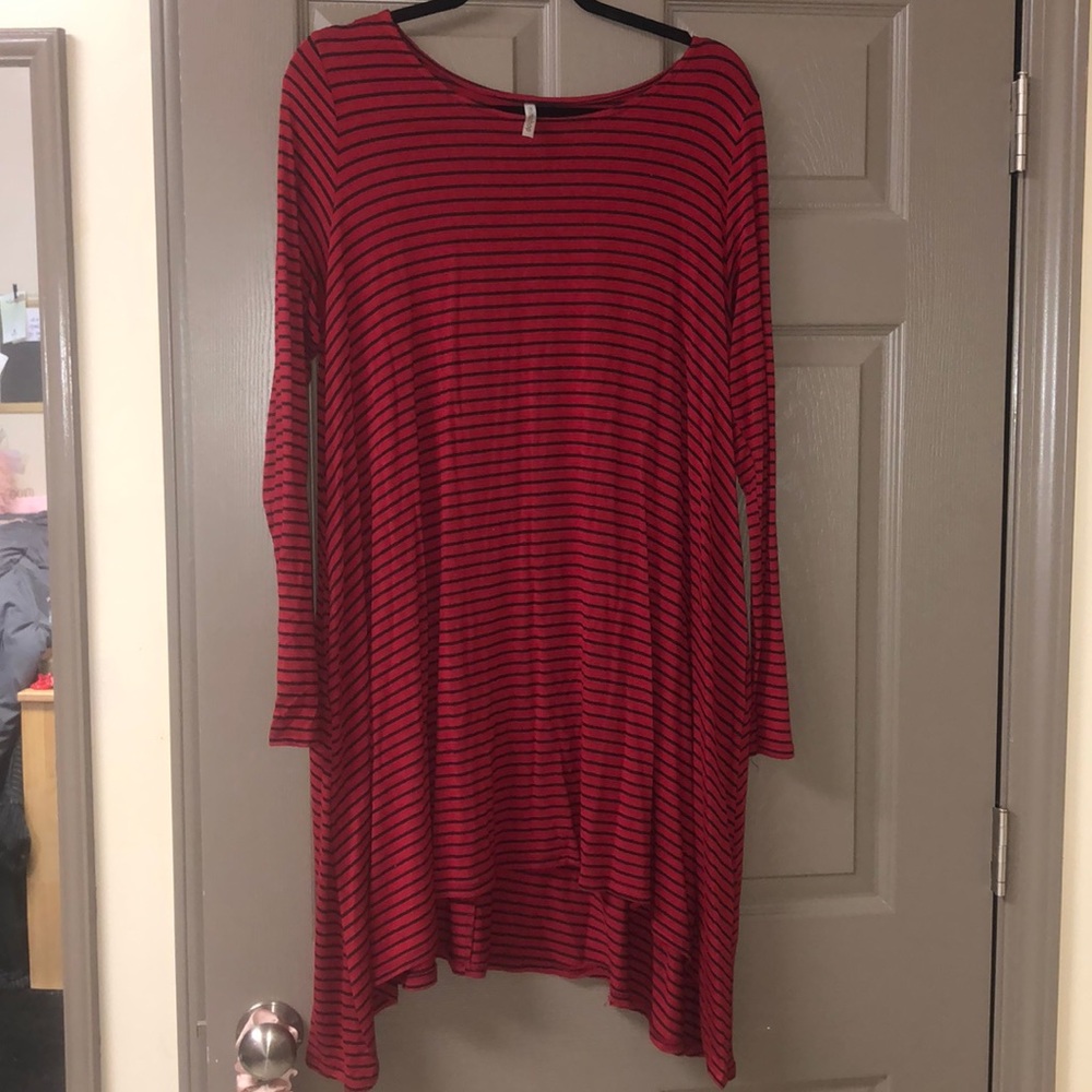 Red and Black Stripe Tunic/Dress